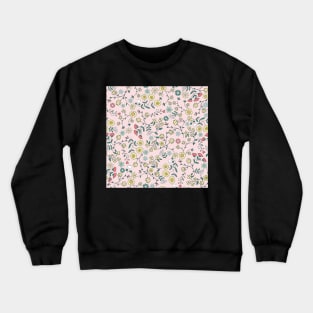 ditsy flowers meadow blush - small scale Crewneck Sweatshirt